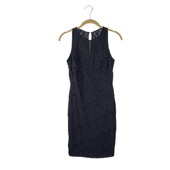 White House Black Market Instantly Slimming Black Lace Bandage Sheath Dress 6P - Picture 1 of 11